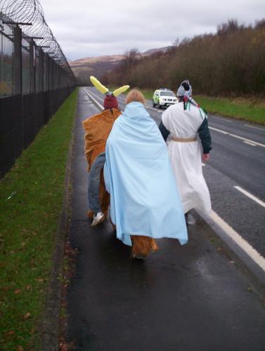 Faslane 365 Nativity scene (donkey, mary & joseph)