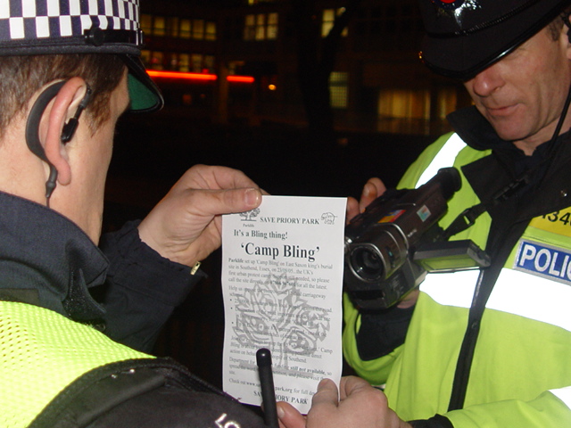 Cops read Bling leaflet