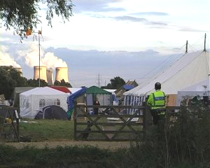 Climate camp view from gate