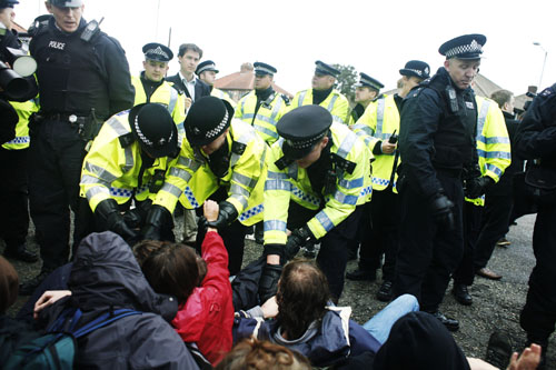 Kids freight blockade