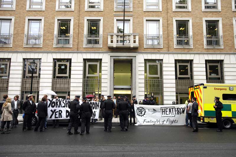 Cardiff camp solidarity banner