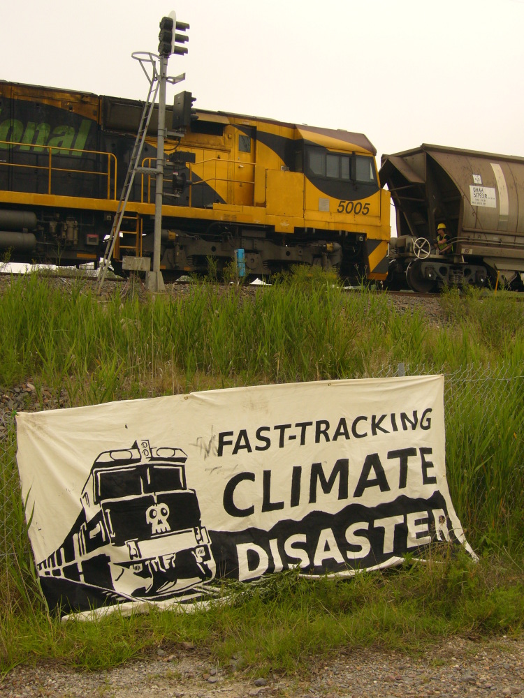 Australia coal train banner