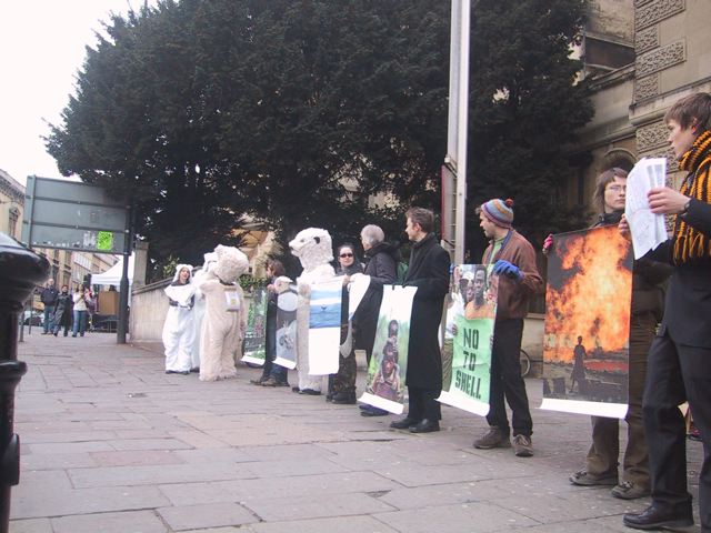 Bristol Shell exhibition opening protest 1