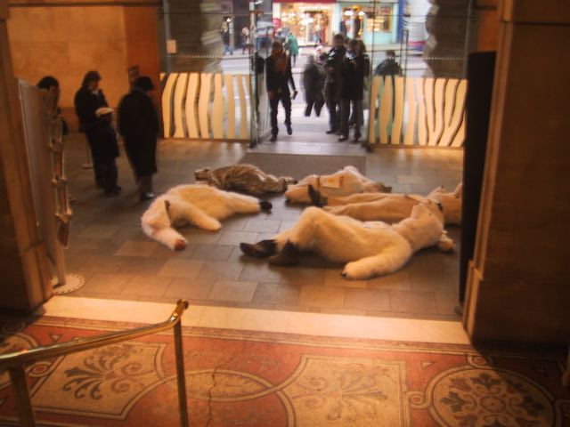 Bristol Shell exhibition opening protest 2