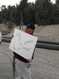 Shoshone protest placard