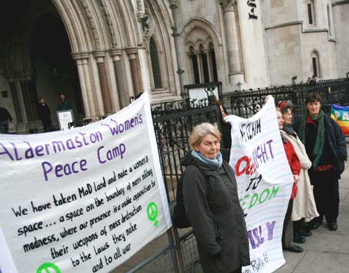 Aldermaston Women's Peace Campers at court