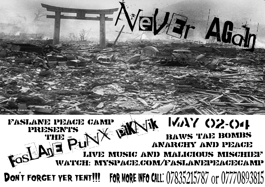 Faslane punk picnic flyer