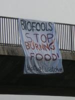 Glasgow agrofuel banner drop