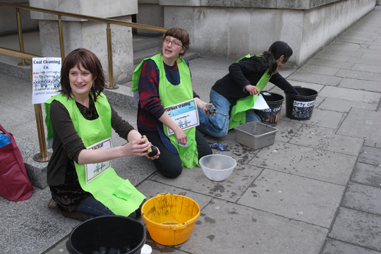 Eon coal cleaning protest