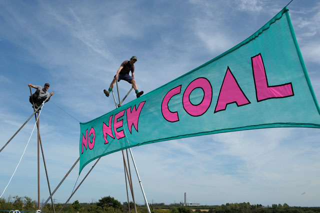 Climate camp 08 banner & tripods