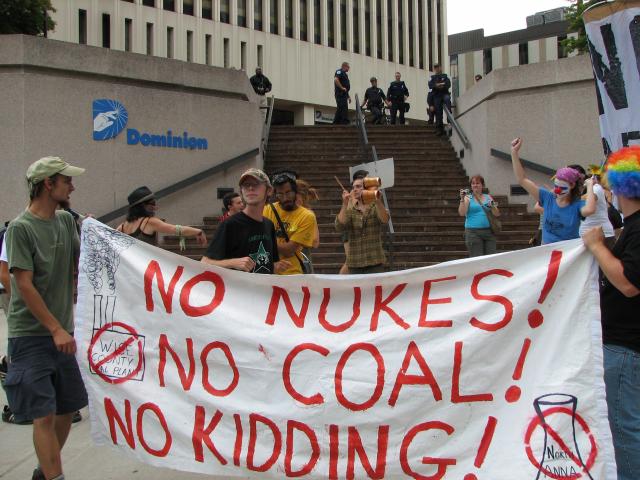 No nukes no coal banner