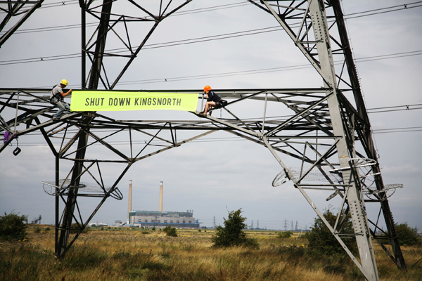 Pylon action at Kingsnorth