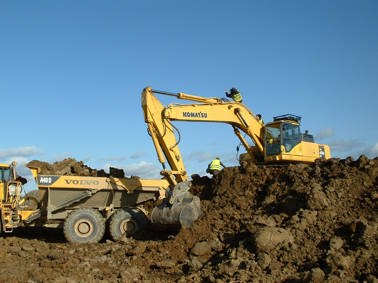 Climbing a digger