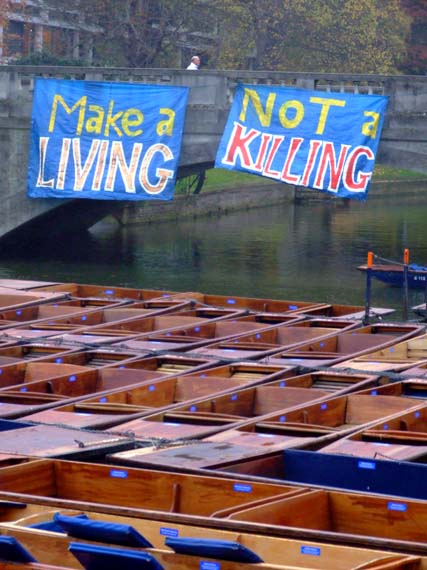 Make a living not a killing banners