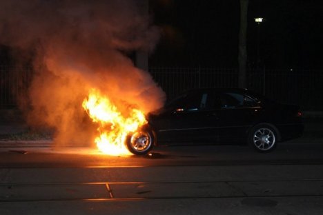 Burning car