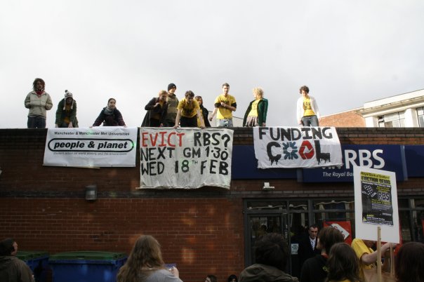 Evict RBS rooftop demo