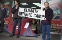 Southampton airport climate refugee camp