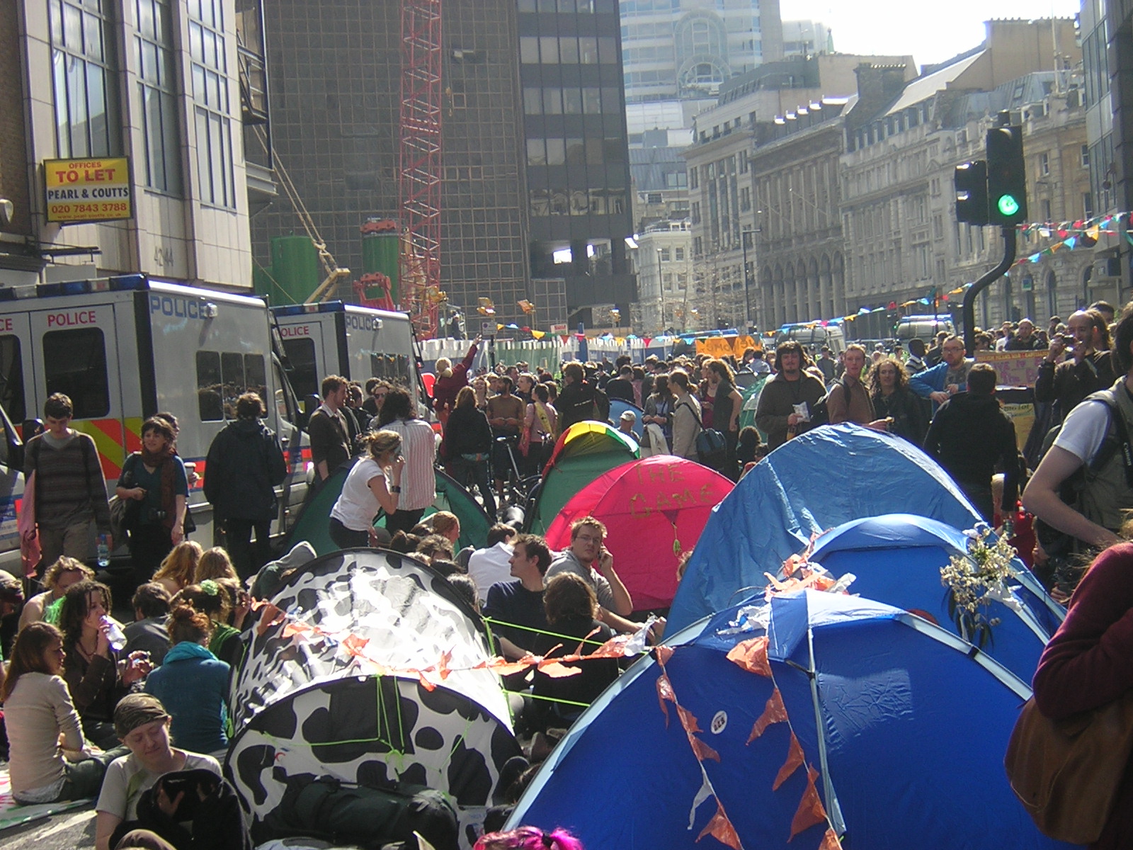 Climate Camp in the City tents