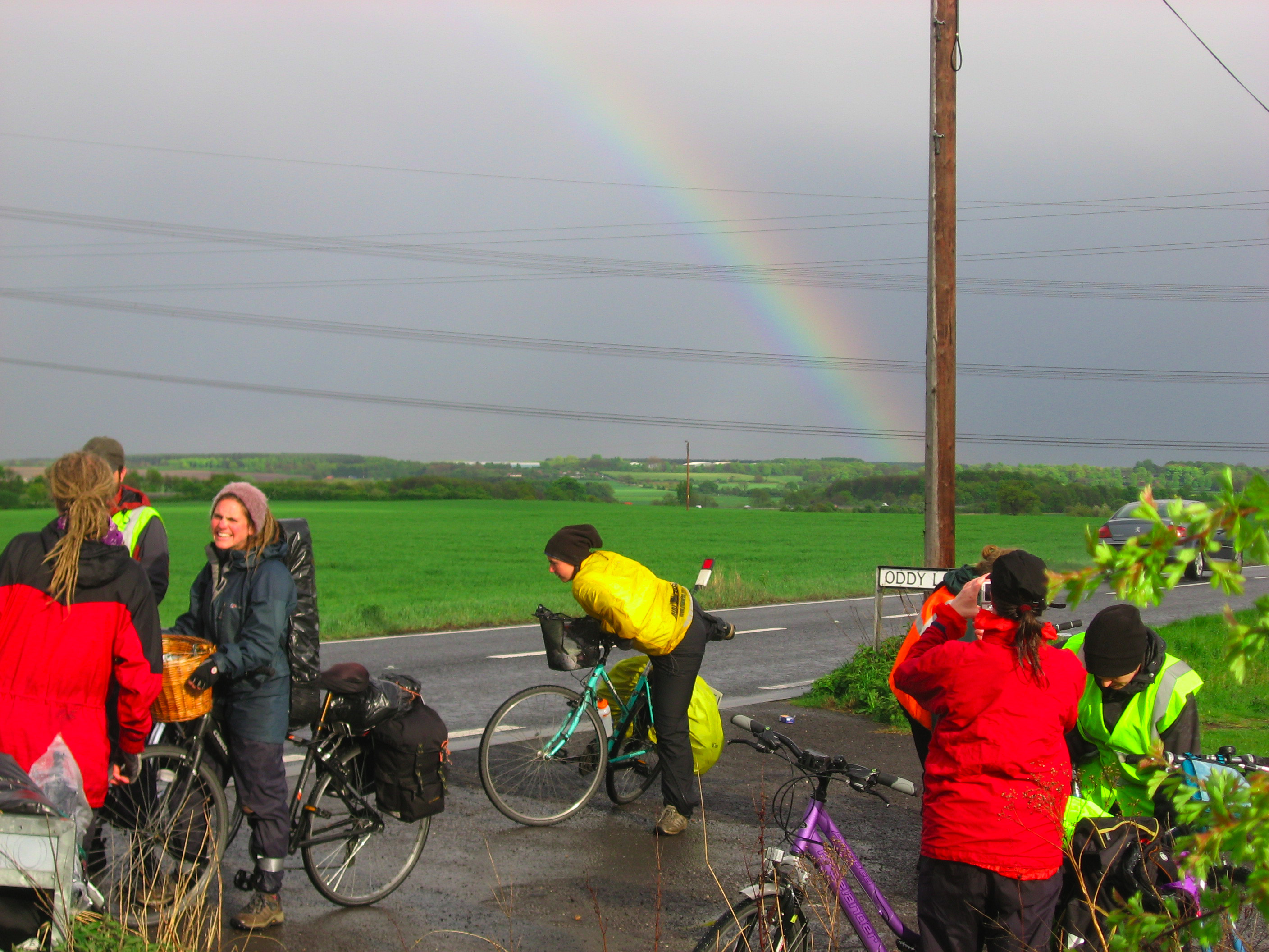 Coal caravan somewhere under the rainbow