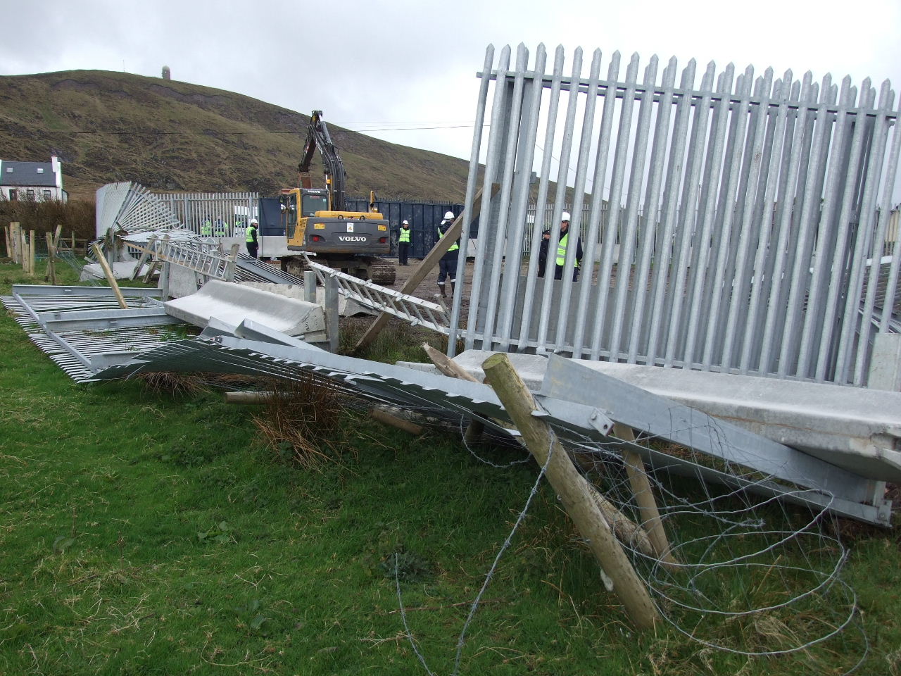 Glengad compound fence torn down