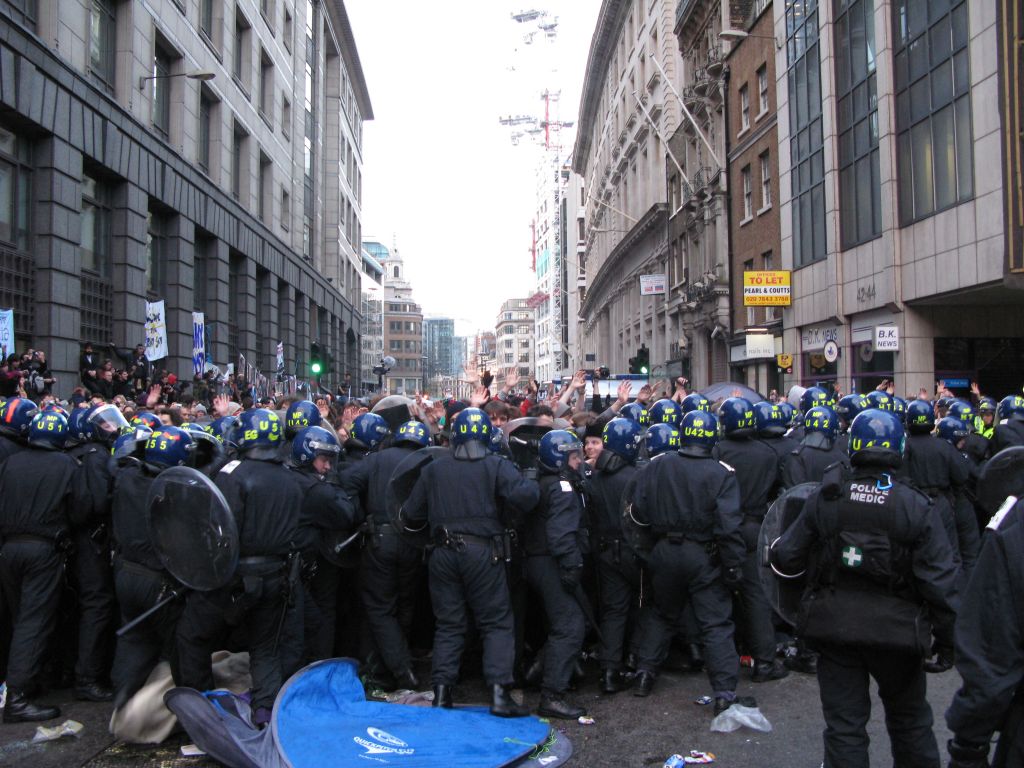 Police clearing climate camp in city