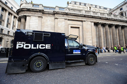 Police armoured vehicle at G20