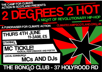 Camp for Climate Action Scotland benefit flier