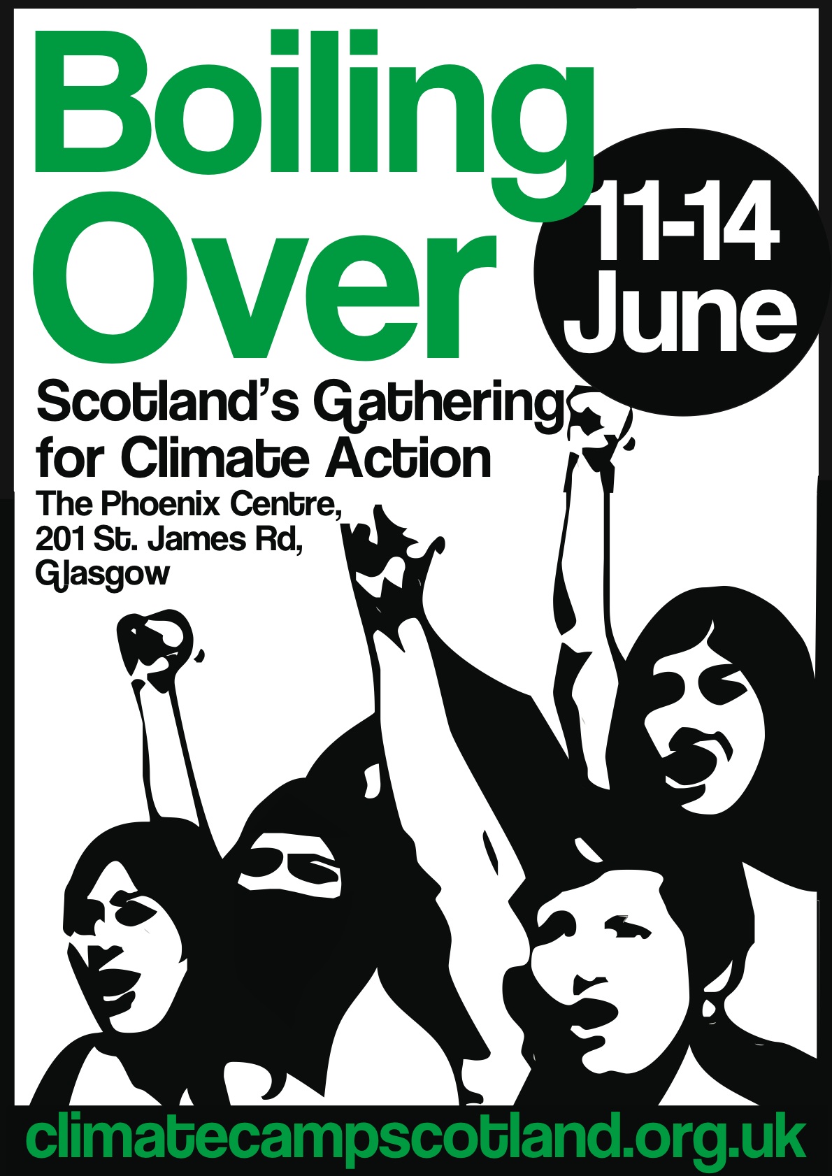 Camp for Climate Action Scotland Boiling Over gathering poster