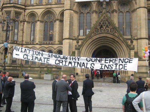 Manchester aviation dinner protest