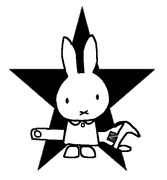 bunny with spanner in front of star