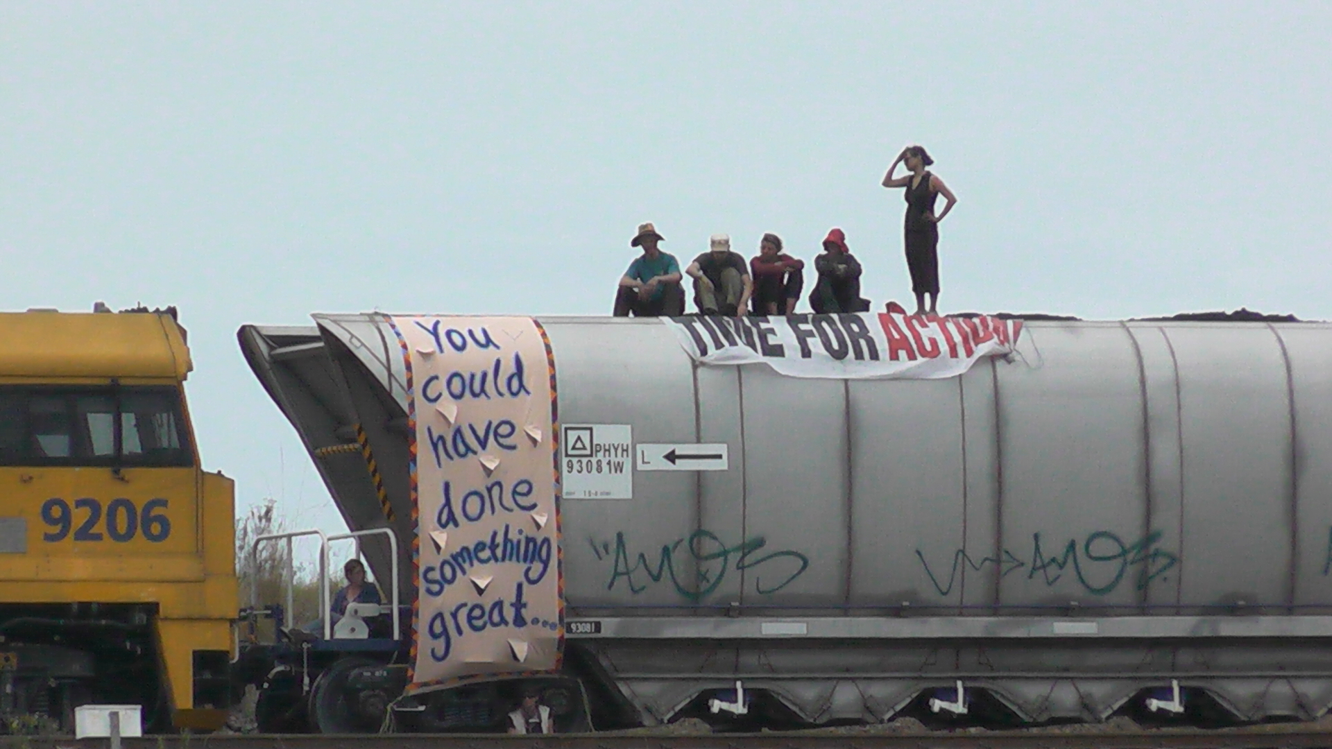 Australian Copenhagen rail blockade banners 1