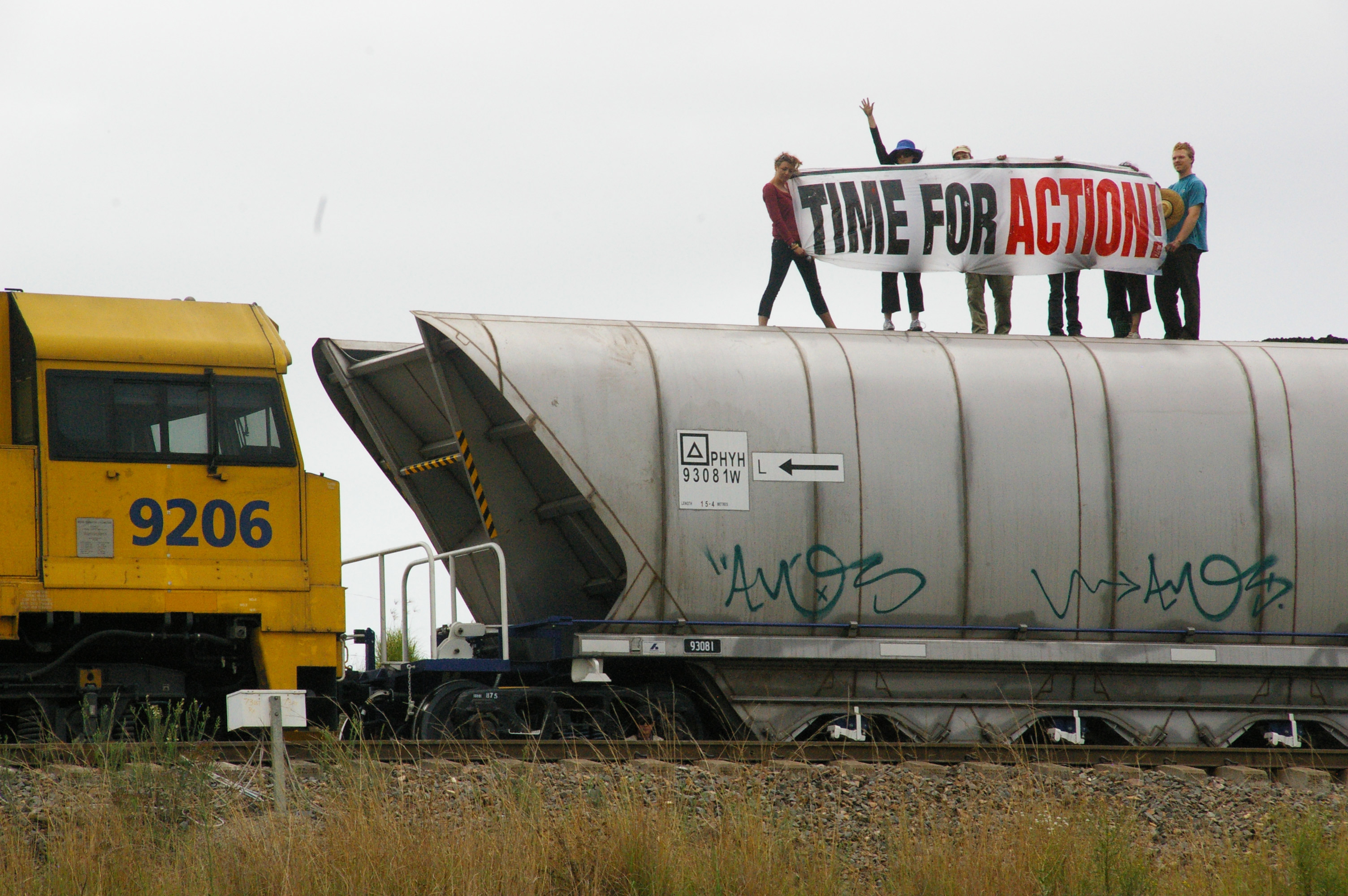 Australian Copenhagen rail blockade banners 3