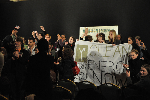 Climate denial conference disrupted