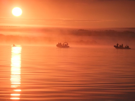 The Sun rises over the 'kayak warriors'