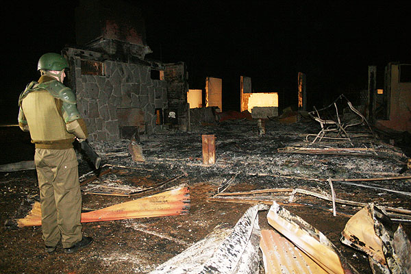 An attempted development on Mapuche lands burnt down.