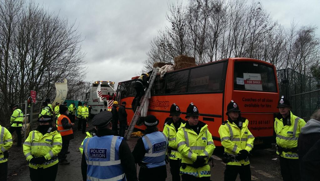 Big Orange Bus and police