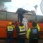 Police getting on top of bus